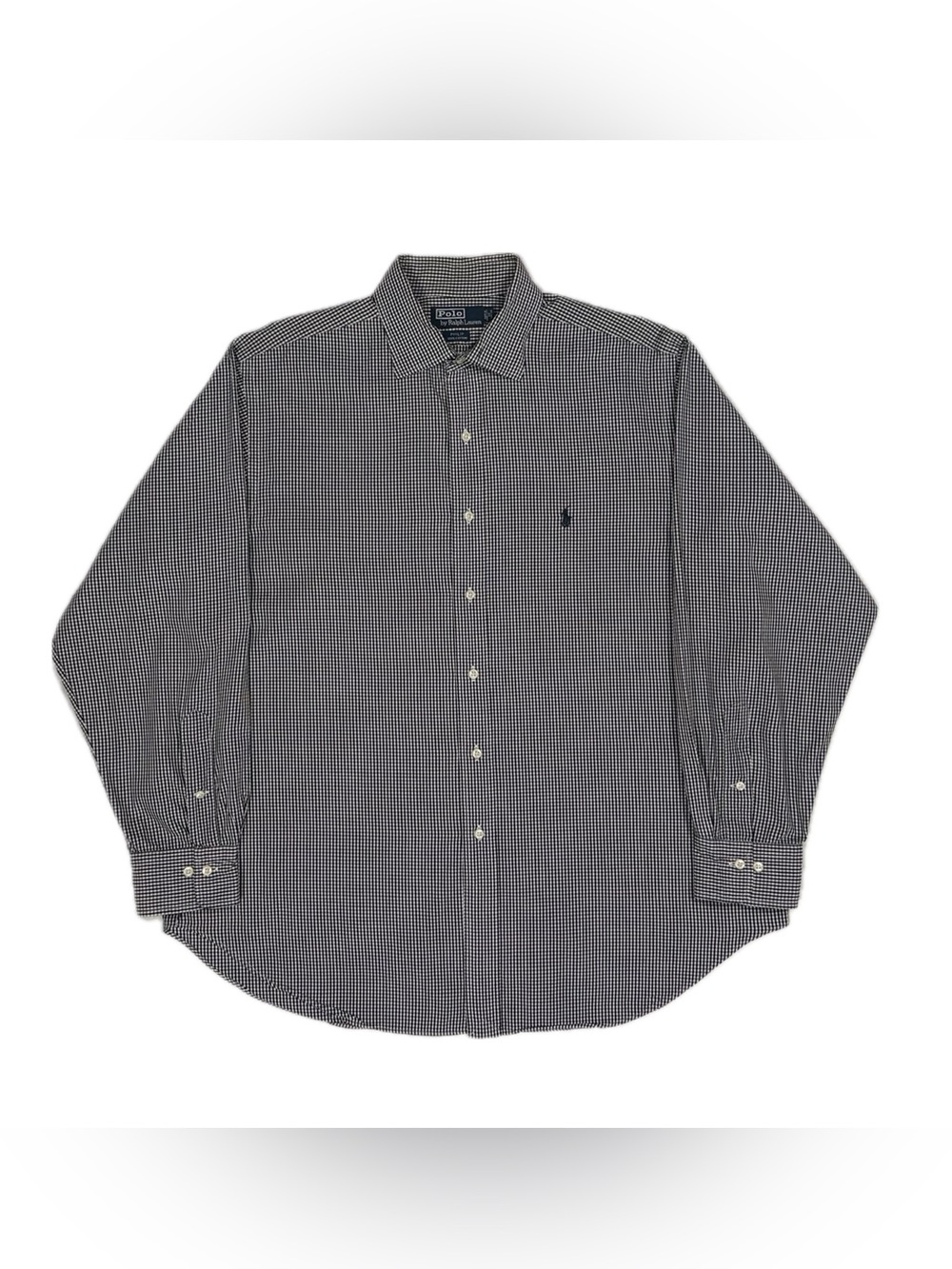 Polo Ralph Lauren Philip Black White Gingham Button Down Shirt Men 17 34/35 XL